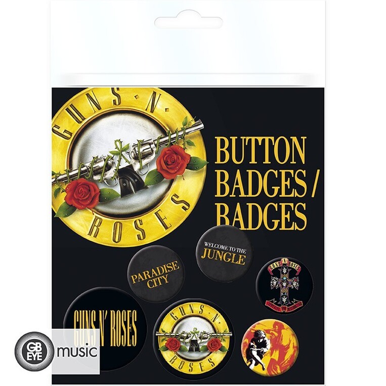 Guns N Roses Badge Pack Lyrics And Logos - BP0458