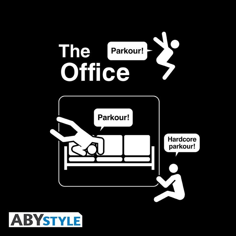 The Office Unisex Black Tshirt Parkour - ABYTEX831