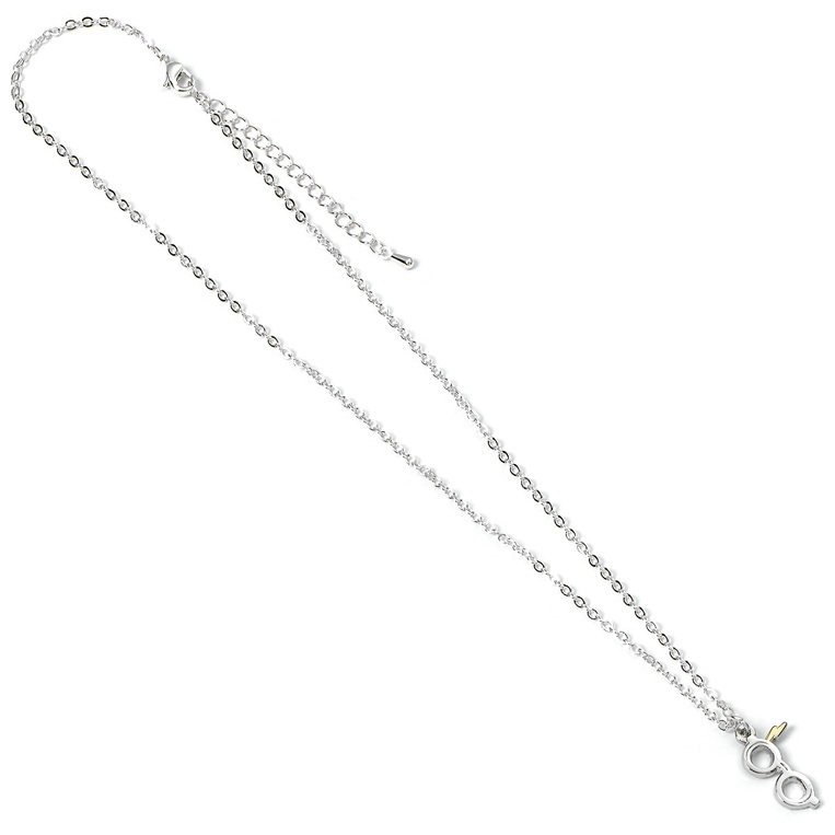 Harry Potter Lightning bolt and Glasses silver plated necklace - EWNX0176