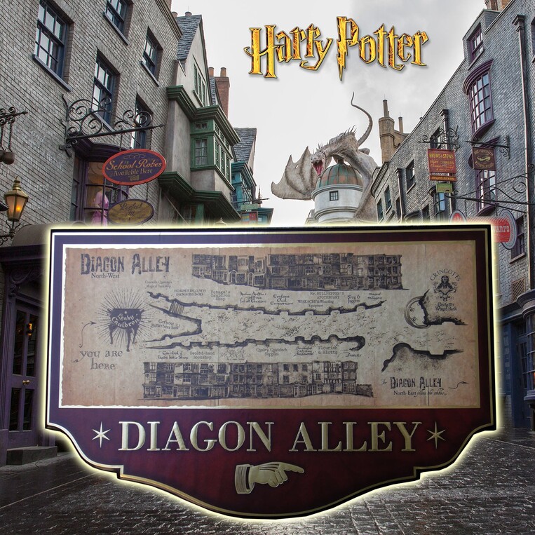 Diagon Alley Wall Plaque Harry Potter Wooden Wall plaque - NN7058