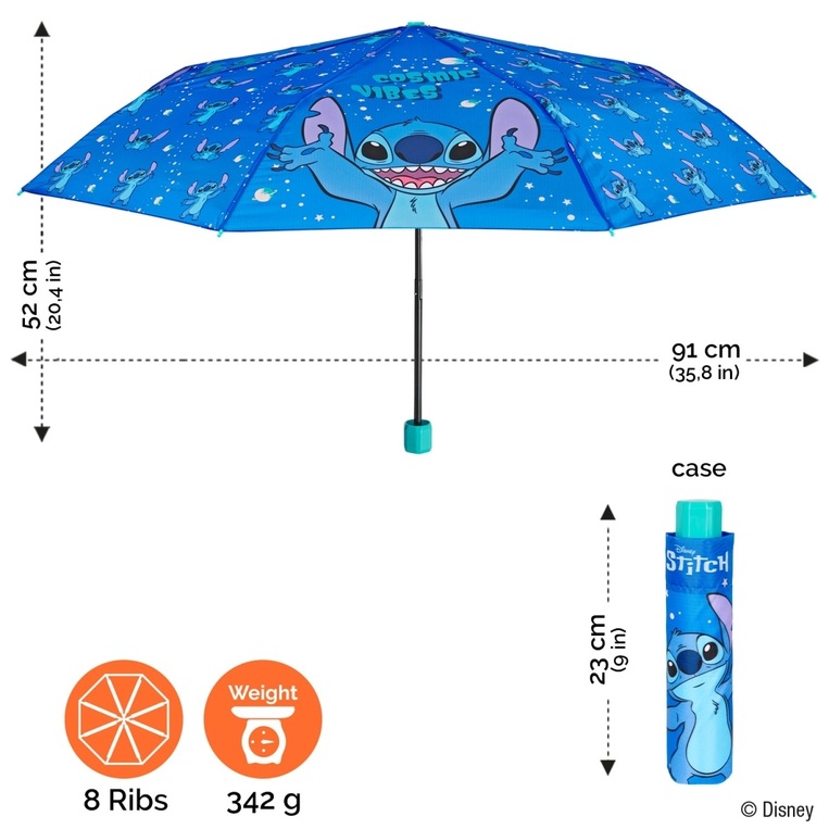 Disney Stitch Manual Folding Umbrella 50cm - 75427