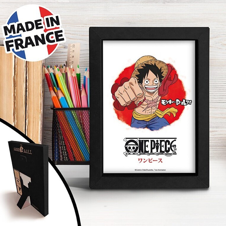 One Piece - Black Kraft Frame - Asian Art - Luffy - TGGKRA037