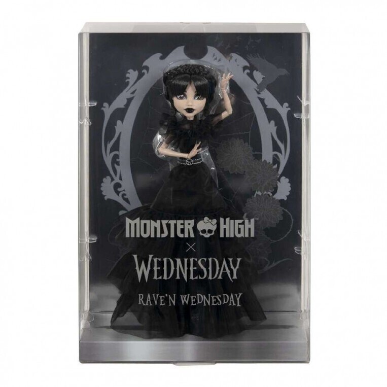 Monster High Συλλεκτική Κούκλα Wednesday Addams Rave N Wednesday Black Dress - HXJ03