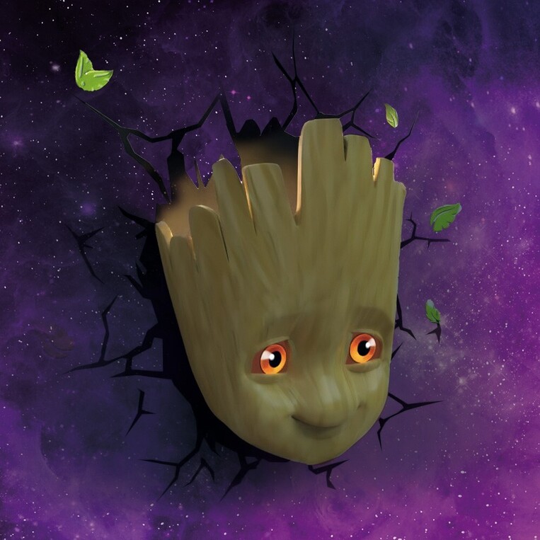 Marvel 3D LED Light Baby Groot Face 3D - 3DL93457