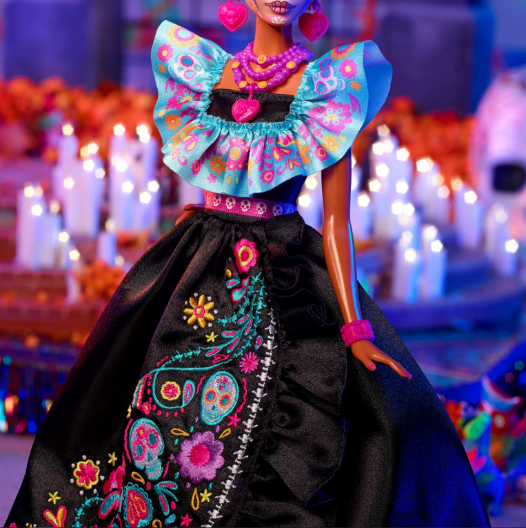 Barbie Signature Día De Muertos 2024 Collectible Doll in Ruffled Black Gown - HRM72