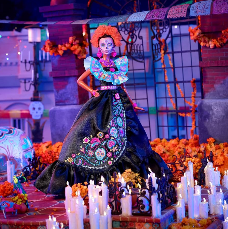 Barbie Signature Día De Muertos 2024 Collectible Doll in Ruffled Black Gown - HRM72