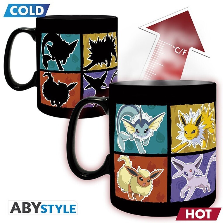 Pokemon Mug Heat Change - 460 ml ceramic - Eevee - ABYMUGA281